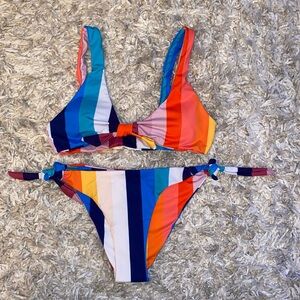 Multicolor two piece bikini size small